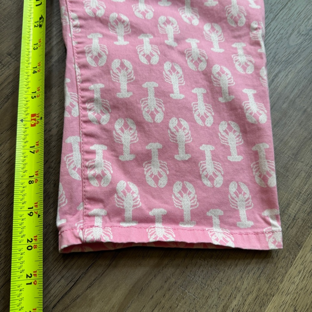 Crown & Ivy Pink Lobster Print Pants - Size 10 Petite - Picture 4 of 10
